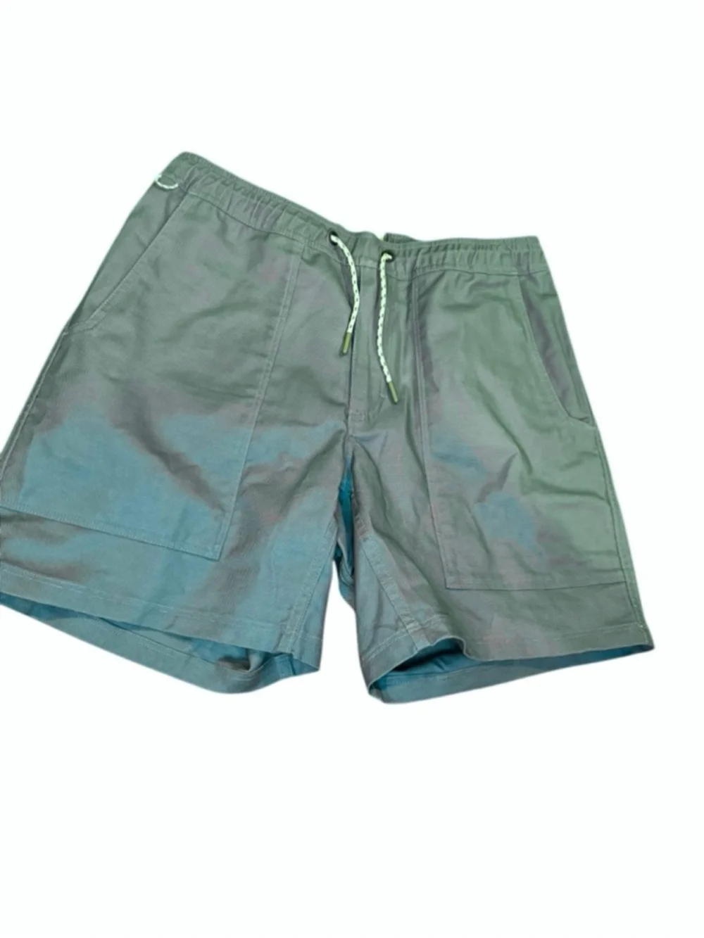 Men's LIVSN Green Flat Front holler Shorts L